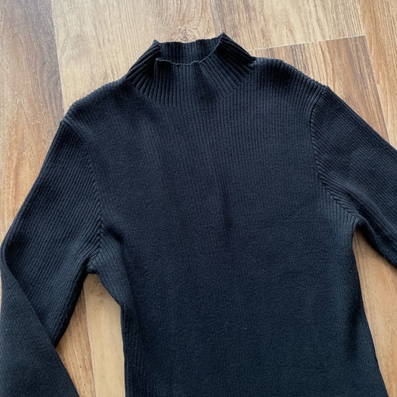 Women's Long Sleeve Ribbed Sweater Dress Turtleneck
Slim Fit Slit Midi - Picture 6 of 7